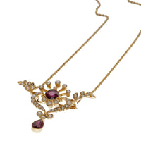 Pre-Owned Rhodolite Garnet and Seed Pearl Brooch Pendant