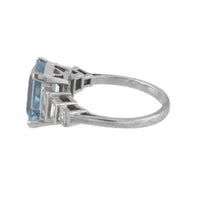 Pre-Owned Aquamarine and Diamond Cocktail Ring
