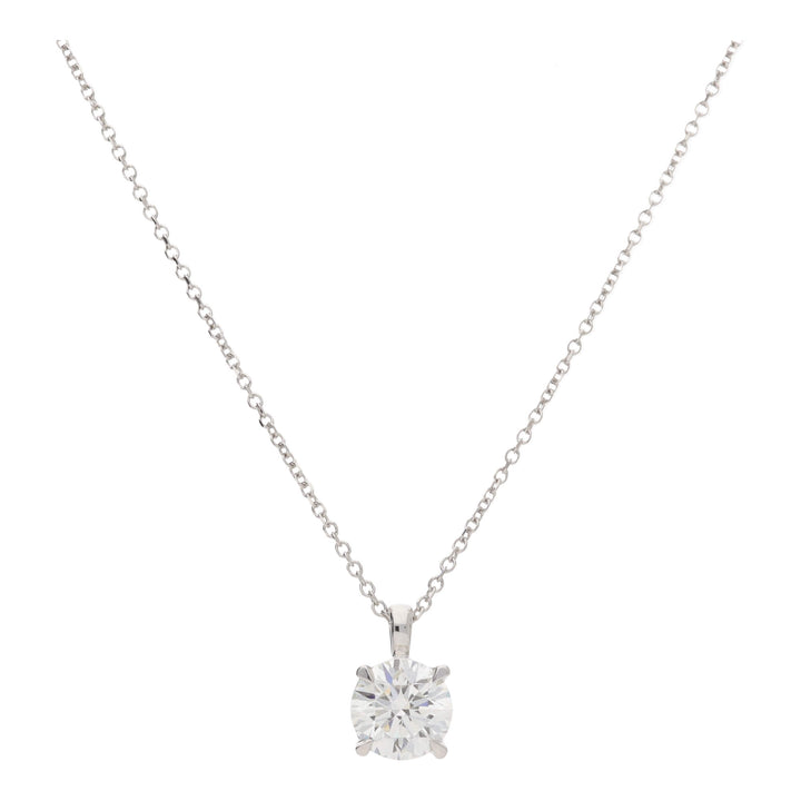 Round Brilliant 1.52ct Laboritory Grown 18ct White Gold Necklace - Michael Jones Jeweller