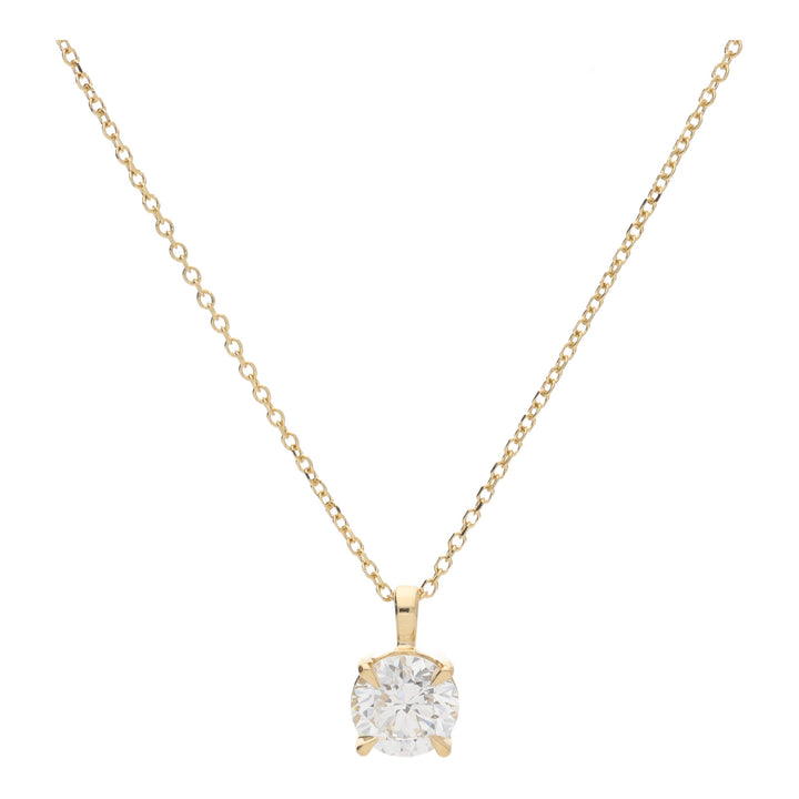 Round Brilliant 1.52ct Laboritory Grown 18ct Yellow Gold Necklace