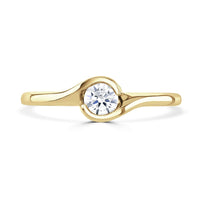 Brown & Newirth 0.37ct Diamond Sunset 18ct Yellow Gold Solitaire Ring - Michael Jones Jeweller