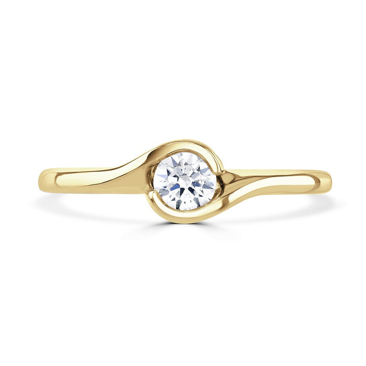 Brown & Newirth 0.37ct Diamond Sunset 18ct Yellow Gold Solitaire Ring - Michael Jones Jeweller
