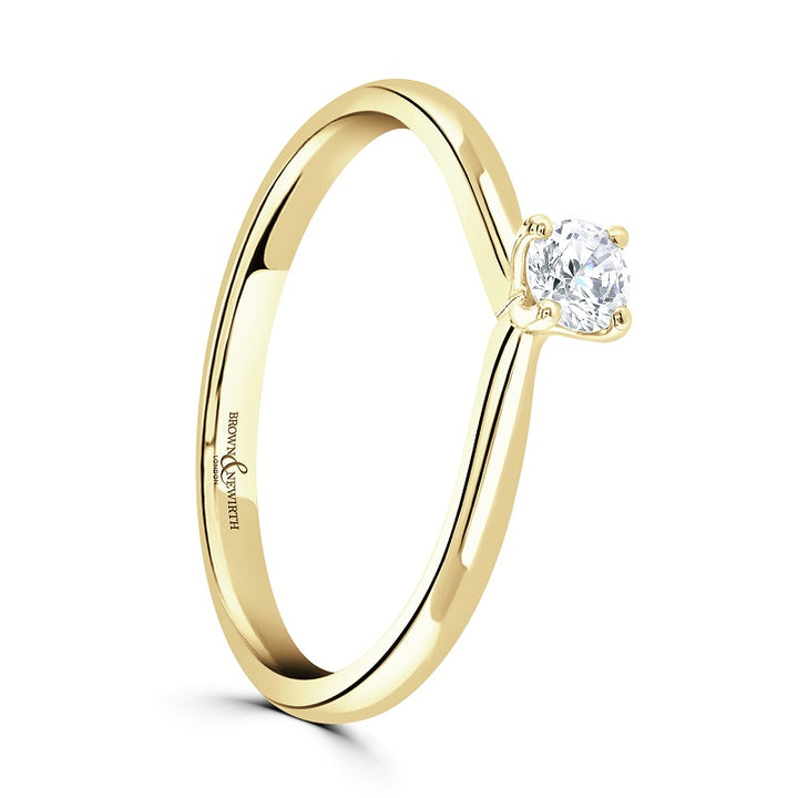 Brown & Newirth 0.15ct Diamond 9ct Yellow Gold Passion Solitaire Ring