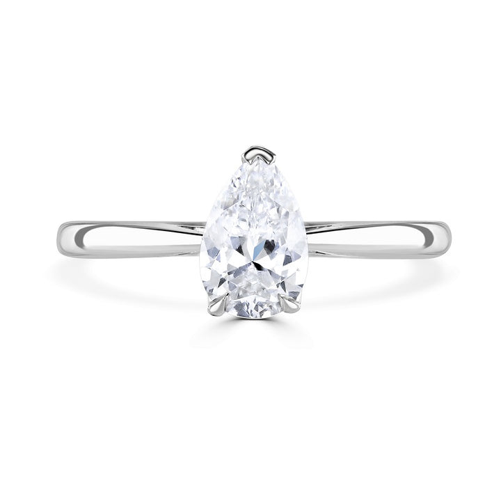 Brown & Newirth Created 1.00ct Lily Pear Cut Laboratory Grown Diamond Platinum Ring