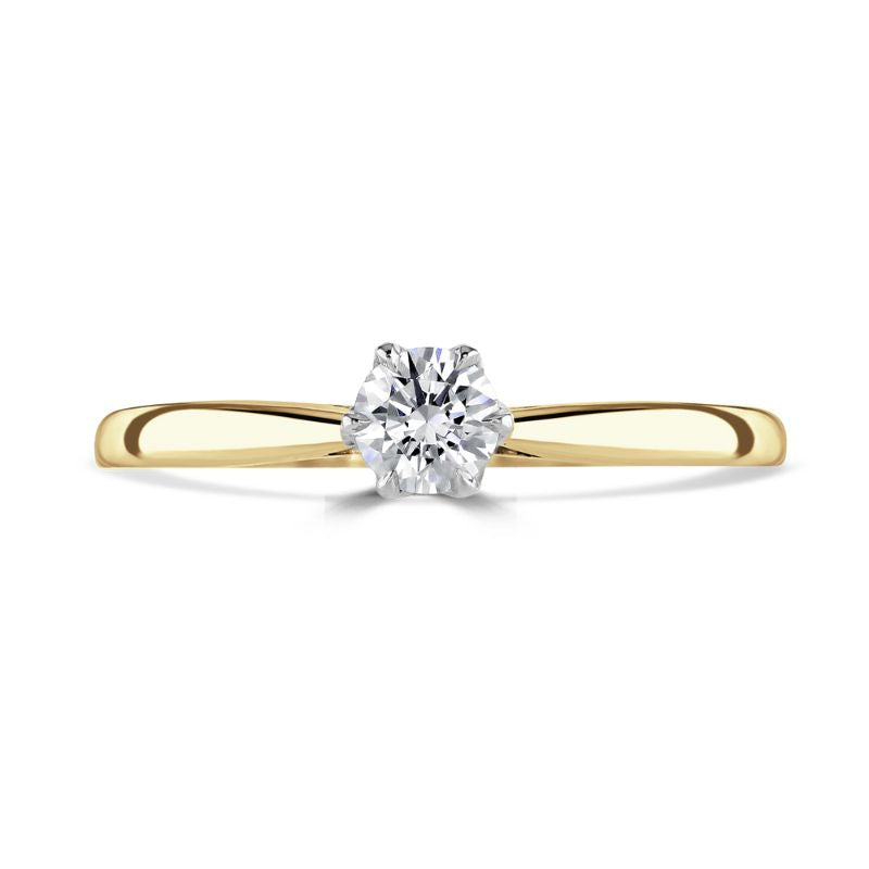 Brown & Newirth 0.25ct Diamond 9ct Yellow Gold Delphine Solitaire Ring - Michael Jones Jeweller