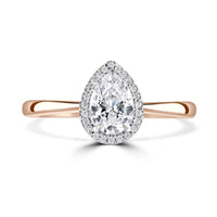 Brown & Newirth 0.36ct Pear Cut Diamond Platinum And 9ct Rose Gold Carina Cluster Ring - Michael Jones Jeweller
