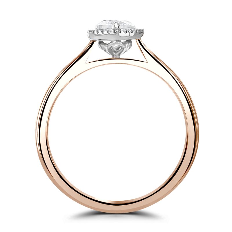 Brown & Newirth 0.36ct Pear Cut Diamond Platinum And 9ct Rose Gold Carina Cluster Ring - Michael Jones Jeweller