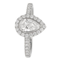 Pre-Owned Diamond 0.50ct Platinum Pear Cluster Ring