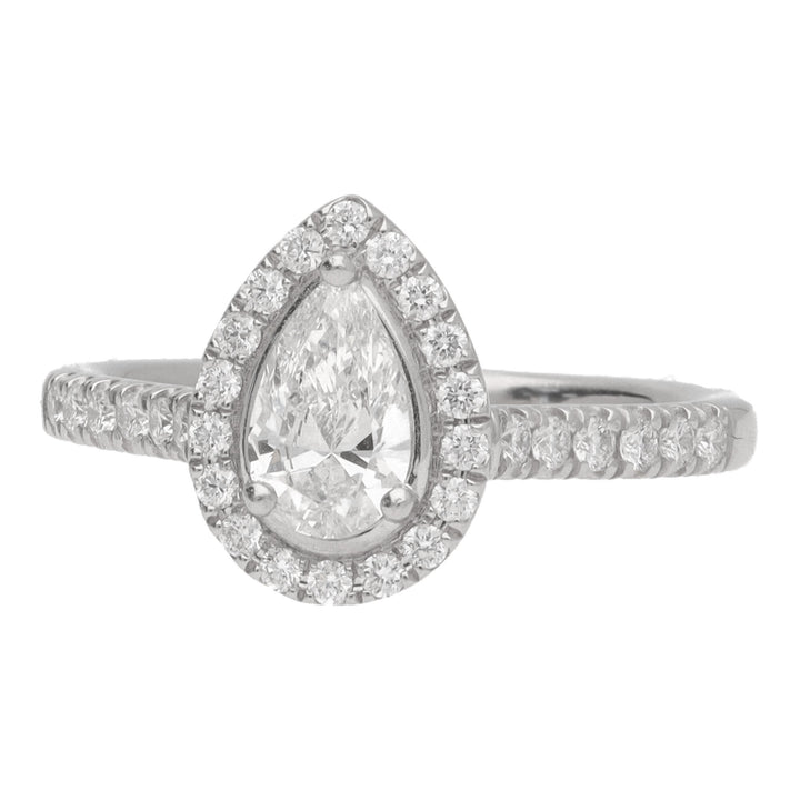 Pre-Owned Diamond 0.50ct Platinum Pear Cluster Ring