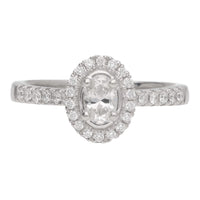 Pre-Owned Diamond Platinum Oval Cluster Ring - Michael Jones Jeweller
