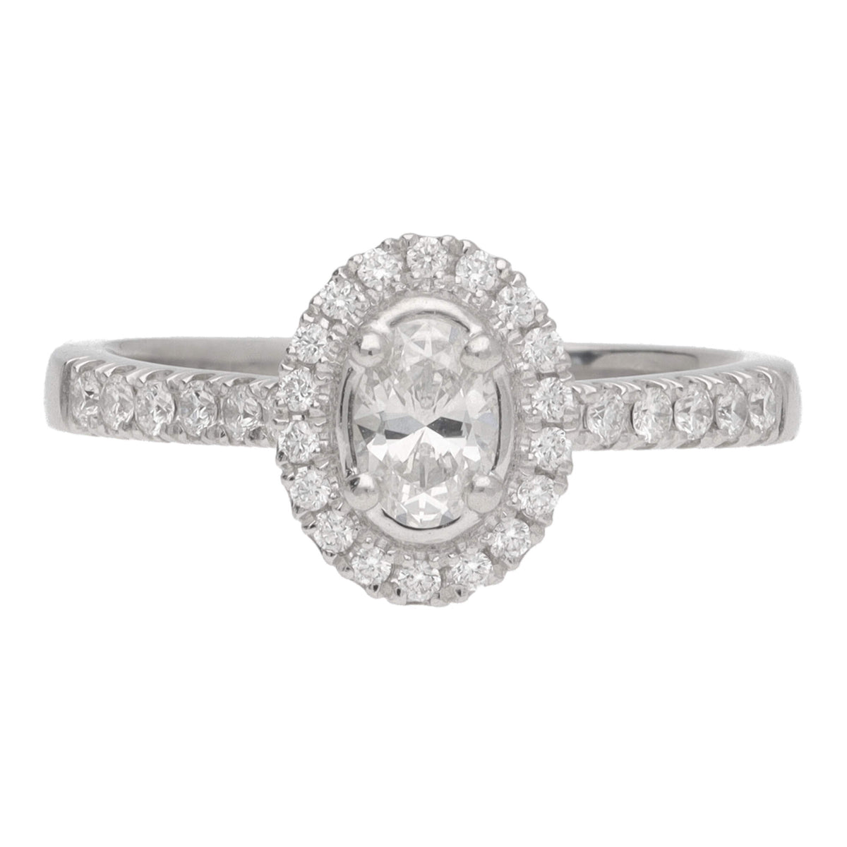 Pre-Owned Diamond Platinum Oval Cluster Ring - Michael Jones Jeweller