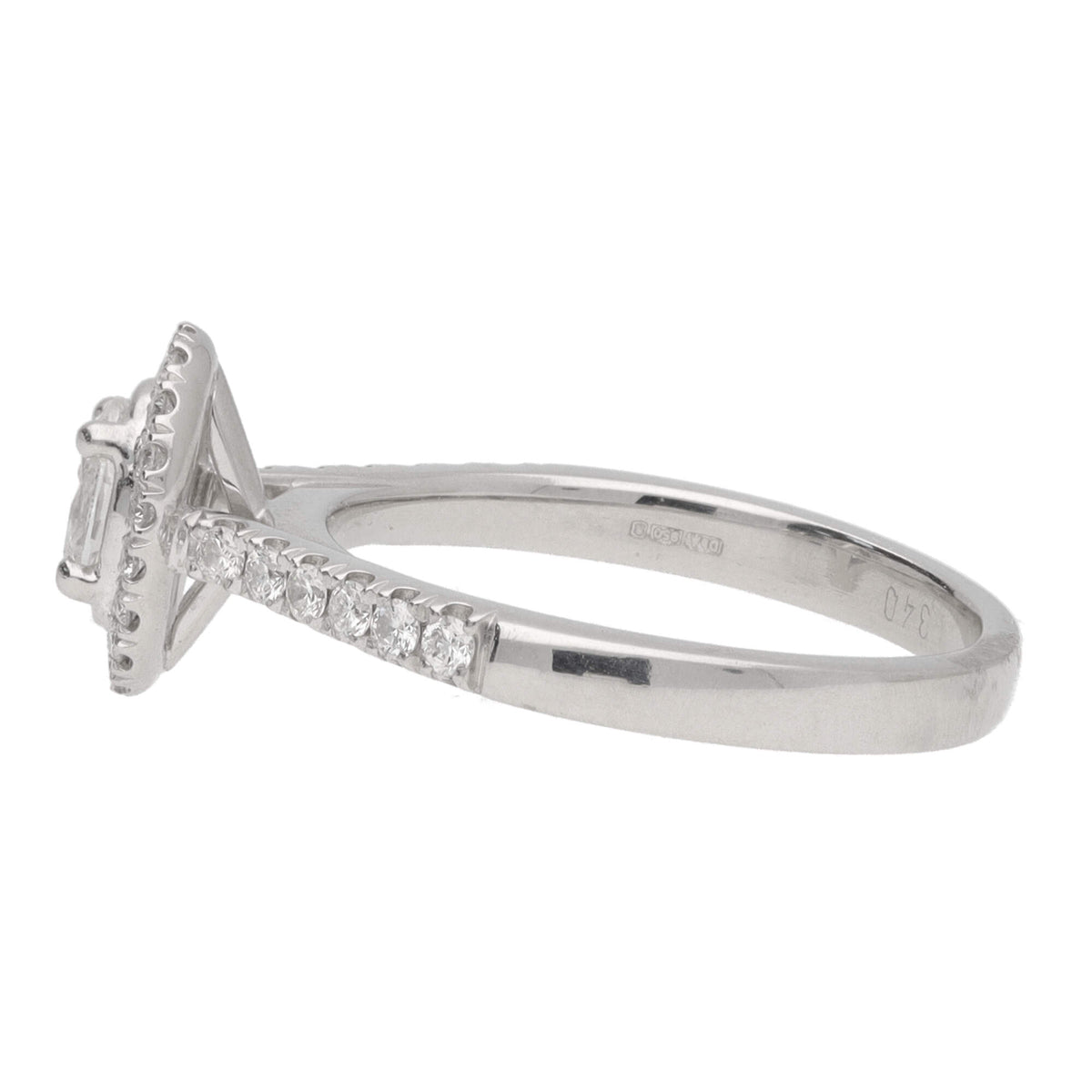 Pre-Owned Diamond Platinum Oval Cluster Ring - Michael Jones Jeweller