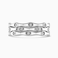 Agnes 9ct White Gold Diamond Wedding Ring Trio by Brown & Newirth - Michael Jones Jeweller