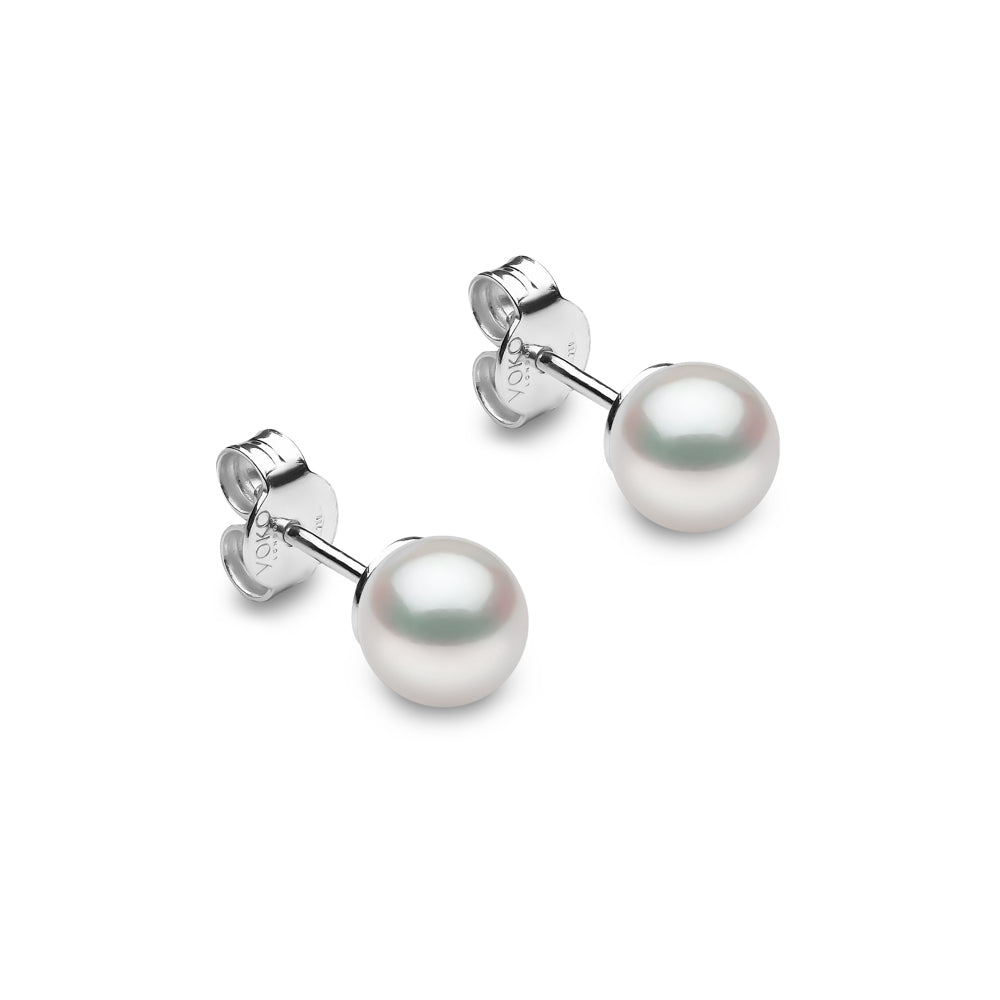 Yoko Classic Akoya Pearl 6mm 18ct White Gold Stud Earrings