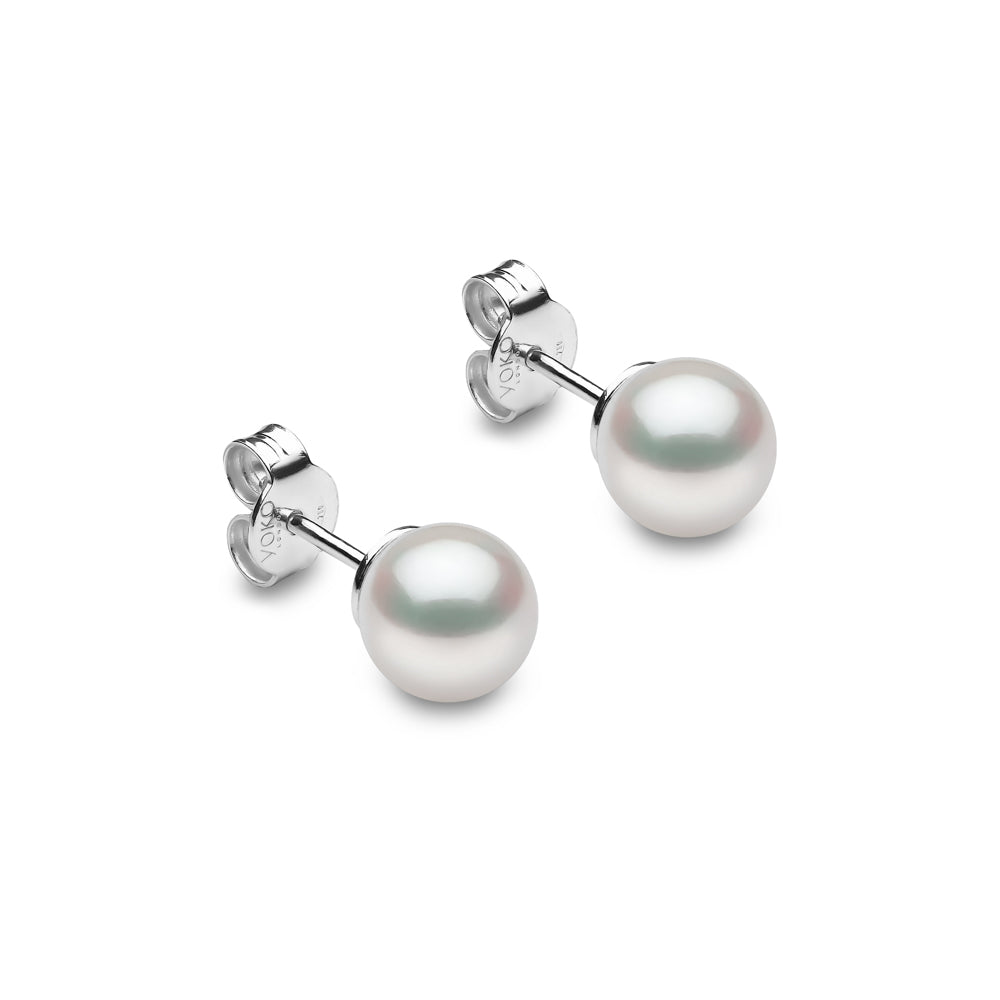 Yoko Classic Akoya Pearl 7mm 18ct White Gold Stud Earrings