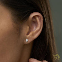 Classic Oval 0.40ct Diamond Platinum Earrings