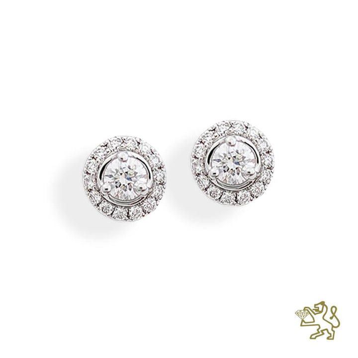 Skye Diamond 0.61ct F VS218ct White Gold Cluster Earrings