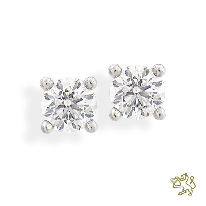Open Tulip1.00ct F VS2 Diamond Platinum Earrings