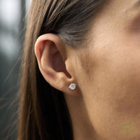 Open Tulip 1.00ct F SI1 Diamond Platinum Earrings