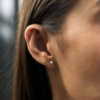 Open Tulip 0.20ct Diamond Platinum Earrings