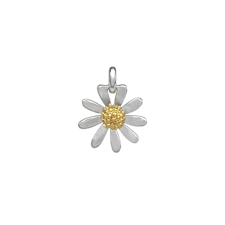 Silver and Gold Plated Daisy Pendant - Michael Jones Jeweller