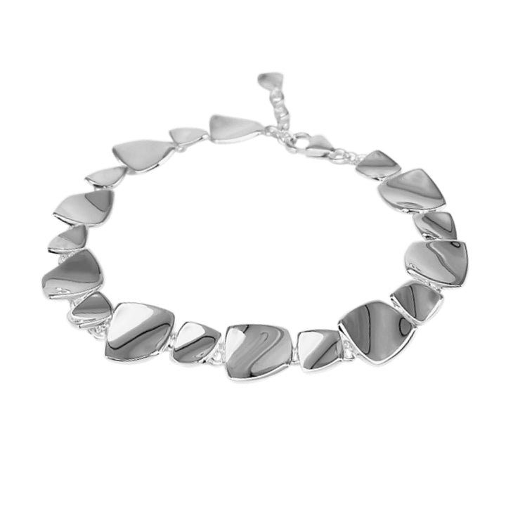 Polished Square Link Silver Bracelet - Michael Jones Jeweller