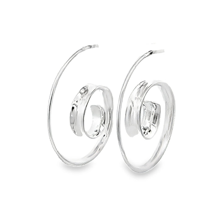 Spiral Silver 25mm Hoop Earrings - Michael Jones Jeweller