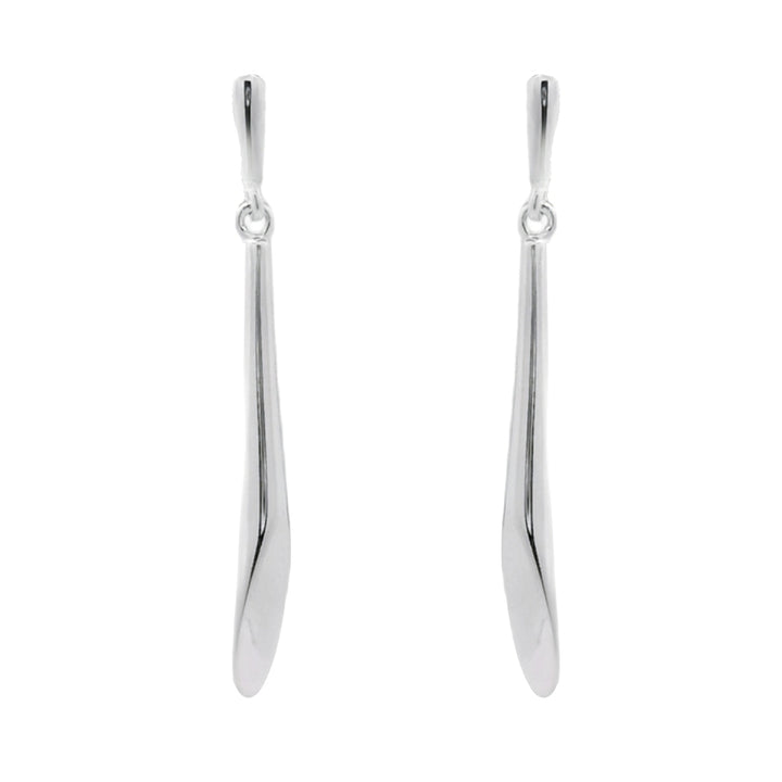 Polished addle Silver Drop Earrings - Michael Jones Jeweller