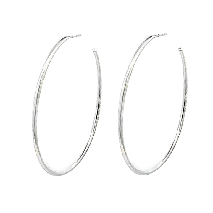Polished 40mm Silver Hoop Earrings - Michael Jones Jeweller