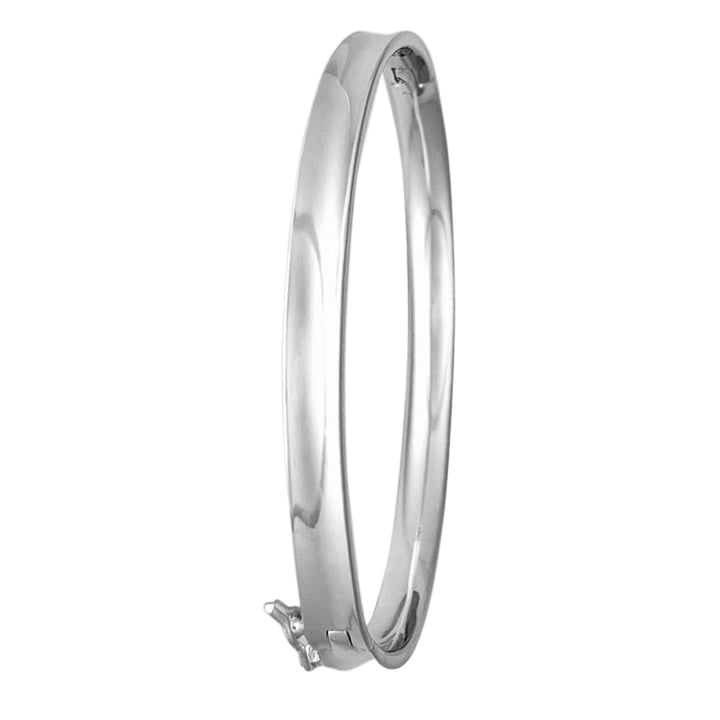 Concave Silver Hinged Bangle - Michael Jones Jeweller