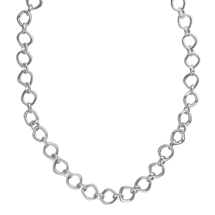 Irregular Open Link Silver Necklace - Michael Jones Jeweller