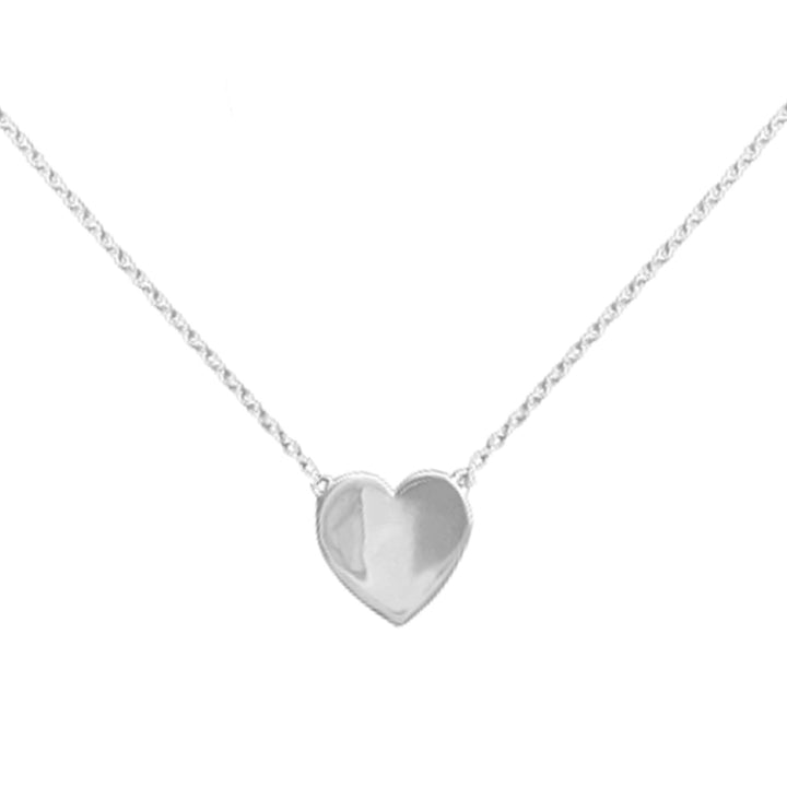 Polished Silver Heart Necklace
