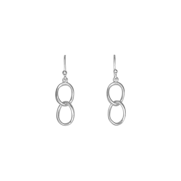 Oval Drop Silver Hook Earrings - Michael Jones Jeweller