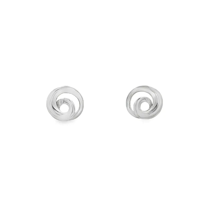 Whirlpool Swirl Silver Stud Earrings - Michael Jones Jeweller