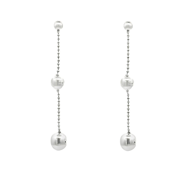 Popcorn Drop Silver Earrings