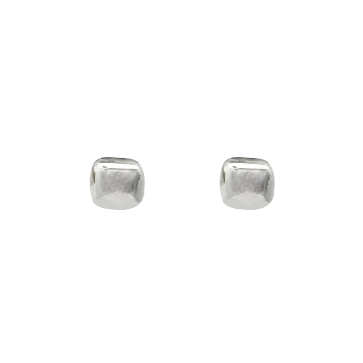 Square Domed Silver Stud Earrings - Michael Jones Jeweller