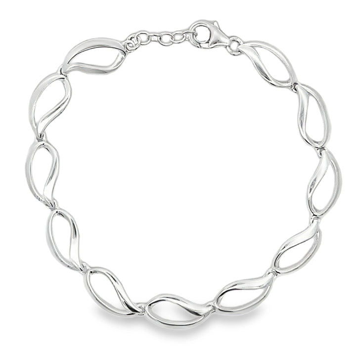 Silver Open Teardrop Bracelet - Michael Jones Jeweller