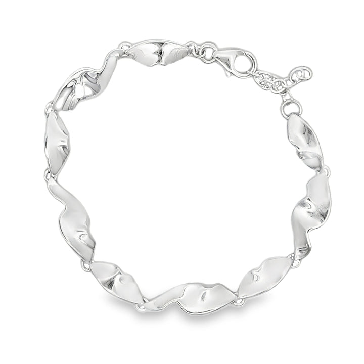 Silver Crinkle Link Bracelet - Michael Jones Jeweller