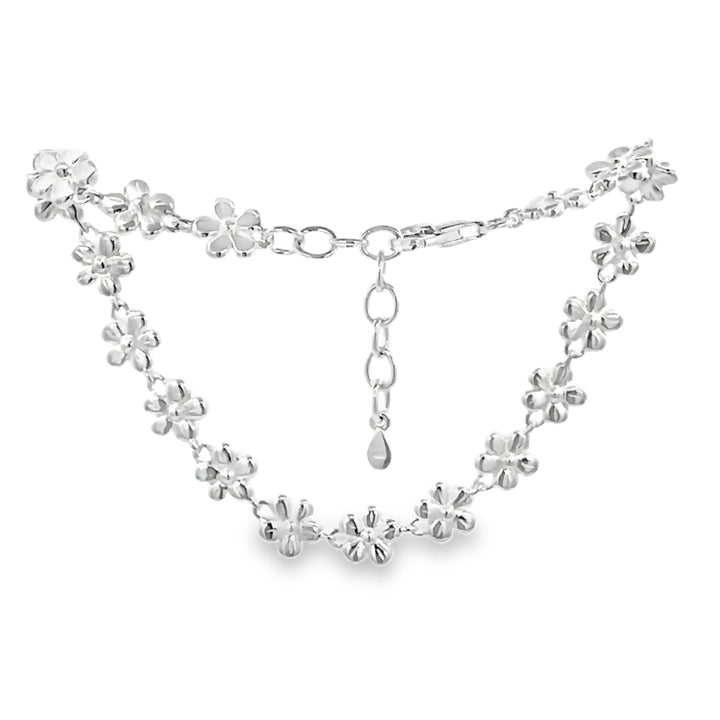 Silver Polished Flower Bracelet - Michael Jones Jeweller