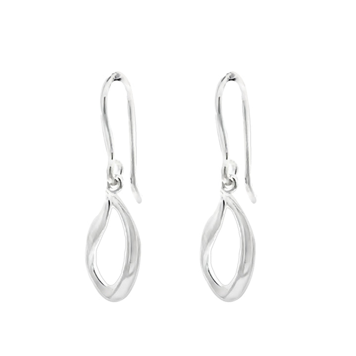 Silver Open Pear Shape Drop Earrings - Michael Jones Jeweller