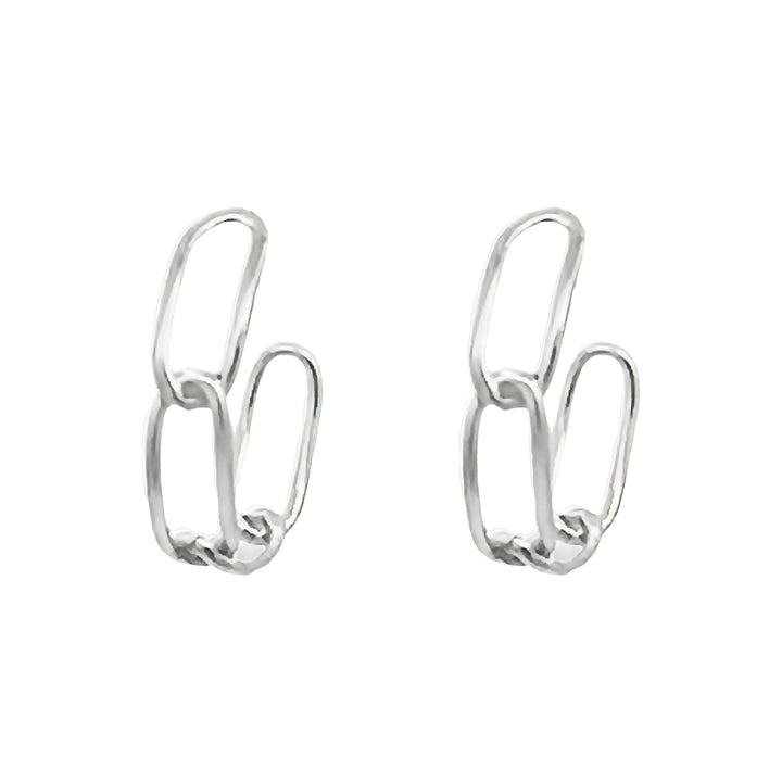 Silver Linked Half Hoop Earrings - Michael Jones Jeweller