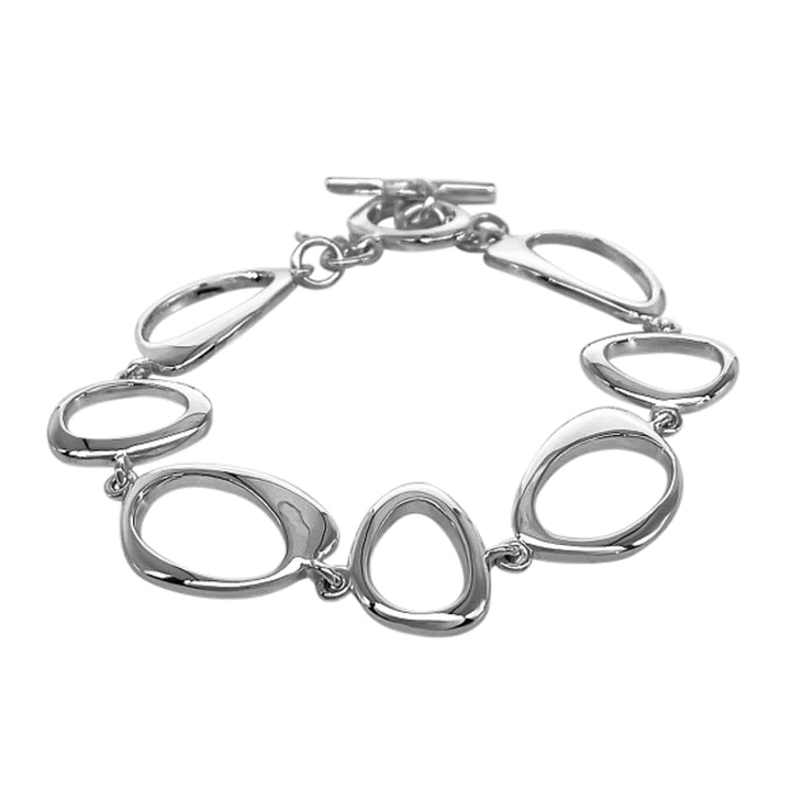 Silver Stepping Stone Open Link Bracelet - Michael Jones Jeweller