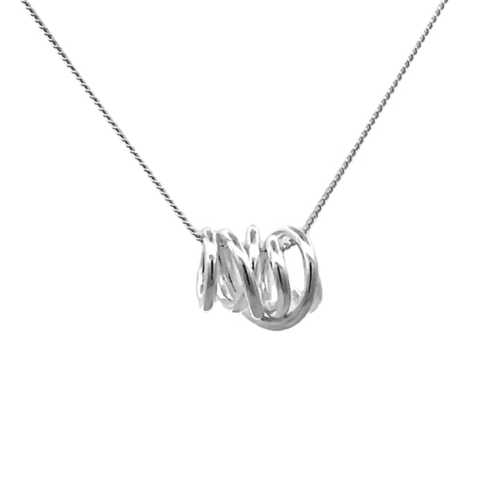 Silver Wire Wrapped Tube Pendant