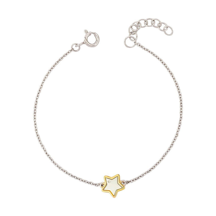 Childs D for Diamonds Diamond Gold Plated Silver Star Bracelet