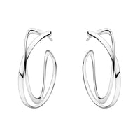 Georg Jensen Large Silver Infinity Hoop Earrings - Michael Jones Jeweller