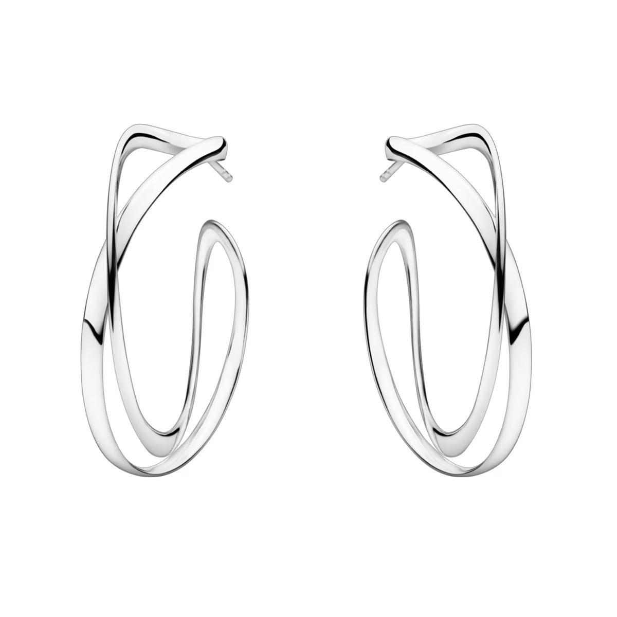 Georg Jensen Large Silver Infinity Hoop Earrings - Michael Jones Jeweller