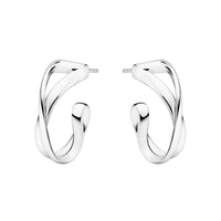 Georg Jensen Infinity Small Silver Hoop Earrings - Michael Jones Jeweller