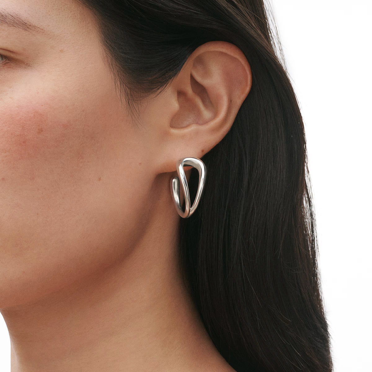 Georg Jensen Mercy Silver Hoop Earrings - Michael Jones Jeweller
