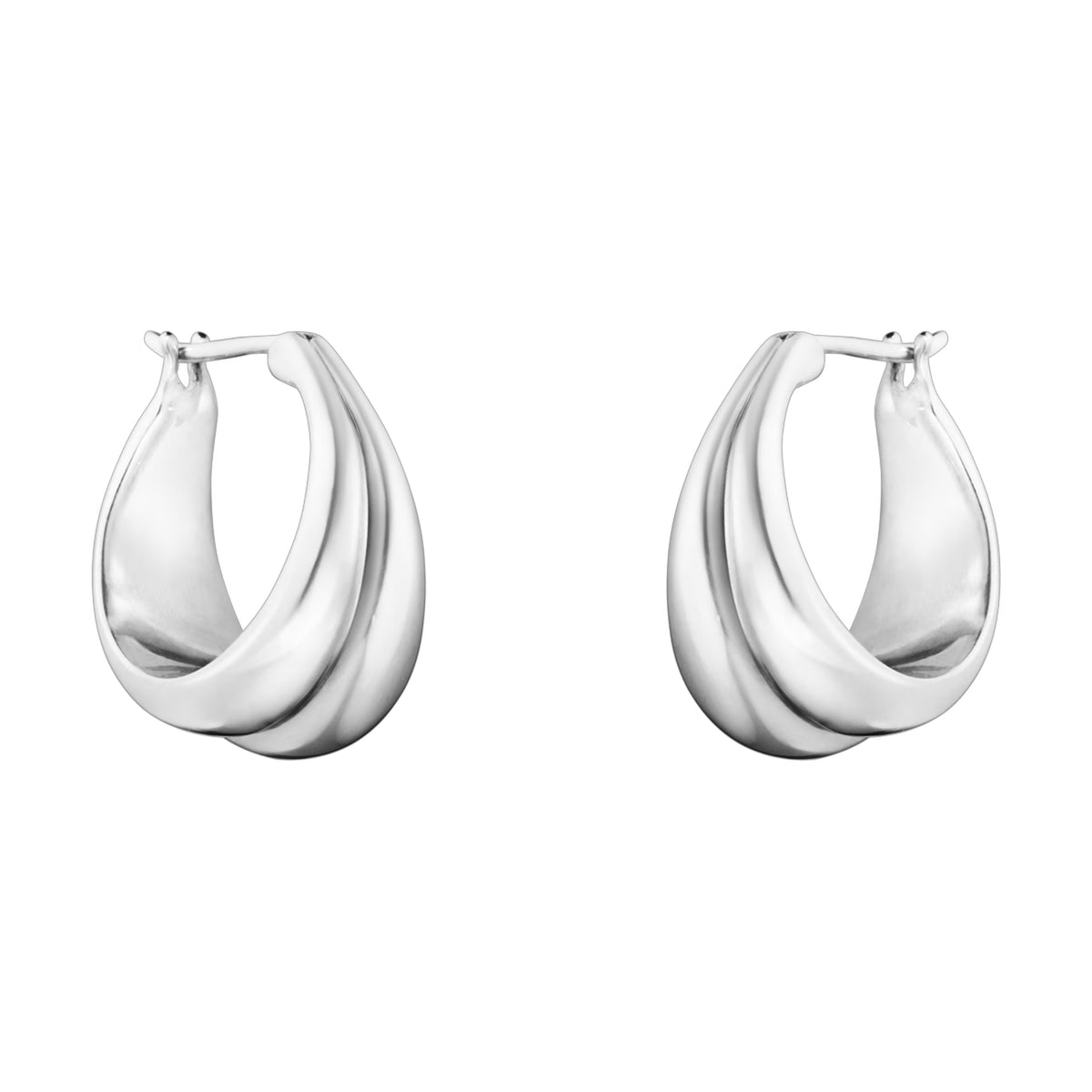 Georg Jensen Curve SIlver Earrings - Michael Jones Jeweller