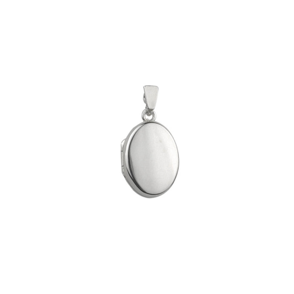 Plain Polished Silver 16mm Locket Pendant - Michael Jones Jeweller